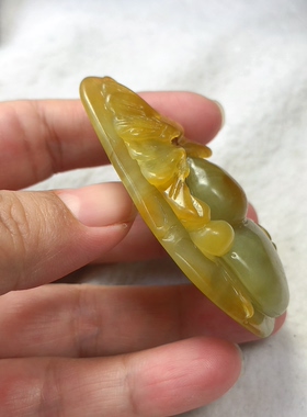 岫玉花玉葫芦吊坠毛衣链挂件包邮实物拍摄天然玉石 一物一图