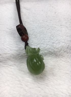 岫玉福袋吊坠男女款新中式钱袋配饰小众百搭天然玉石挂饰全新包邮