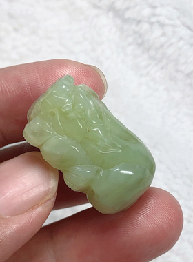 和田玉貔貅吊坠黄白老玉貔貅吊坠手牌两用包邮 天然保真一物一图