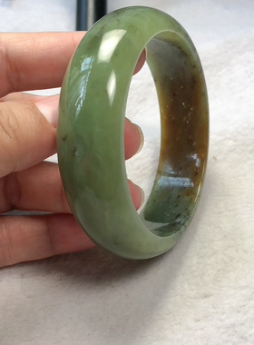 河磨玉宽版手镯正圈60口和田玉手镯包邮实物拍摄一物一图天然玉石