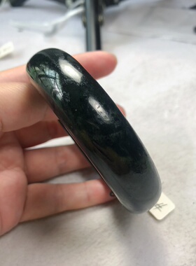 河磨玉黑手镯62口不带皮和田玉手镯包邮实物拍摄一物一图天然玉石