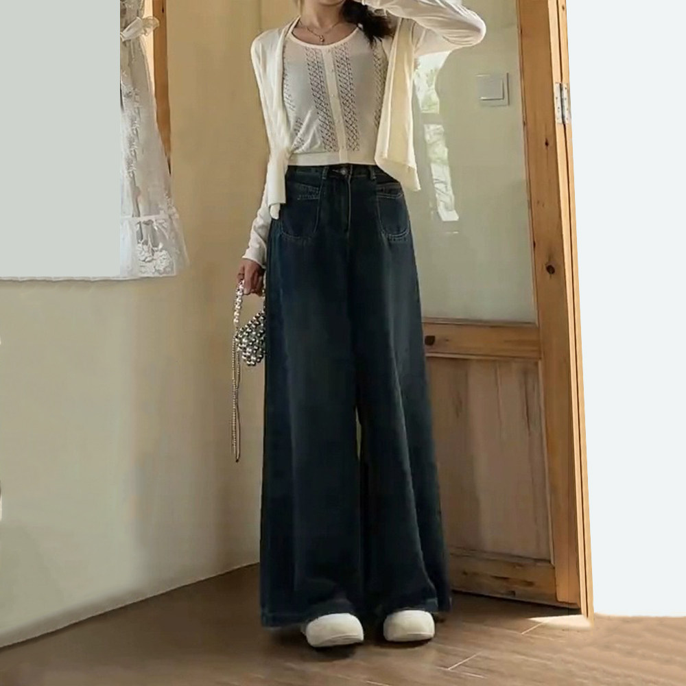 300斤特大码宽松阔腿牛仔裤女春秋胖mm显瘦梨形身材松弛感直筒裤,淘宝优惠券,粉丝福利购,淘宝优惠卷