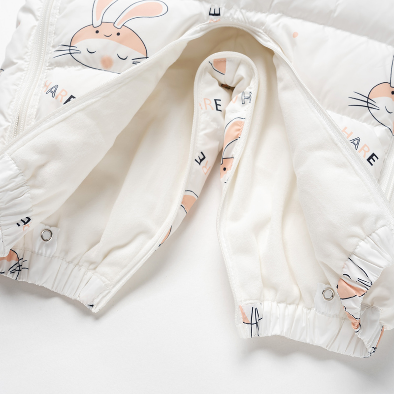 睿也婴儿连体羽绒服男女冬季外出装哈衣新生婴幼儿羽绒抱抱爬爬服 - 图1