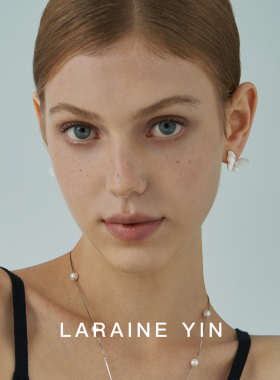 LARAINE YIN白贝蝴蝶耳钉女925银耳针微镶锆石法式小众高级感