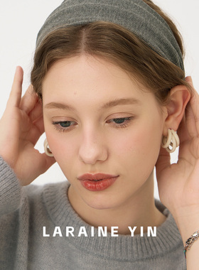 LARAINE YIN灰色宽边布艺发箍小众高级感显脸小头箍女高颅顶发饰