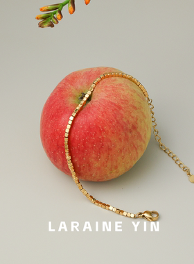 LARAINE YIN小众高级感迷你方块手链钛钢镀18k金不易褪色七夕礼物