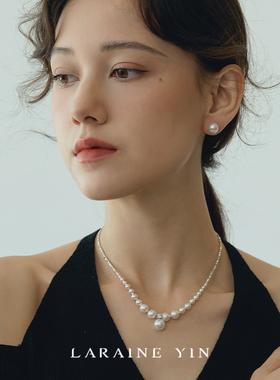 小众设计施家珍珠碎银子项链