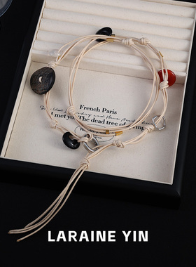 复古多元素编织腰链项链长款小众设计感毛衣链一款多戴时尚配饰