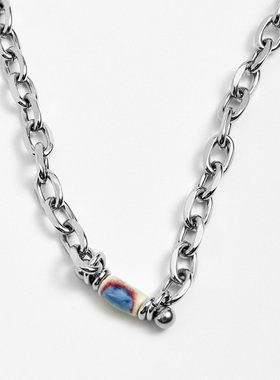 【买3免1】小众设计感钛钢项链女手工陶瓷吊坠简约百搭甜酷风ins