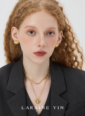 钛钢爱心项链小众设计