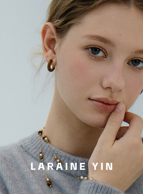 LARAINEYIN撞色珐琅滴油耳圈女 通勤百搭高级感新年礼物小众耳环