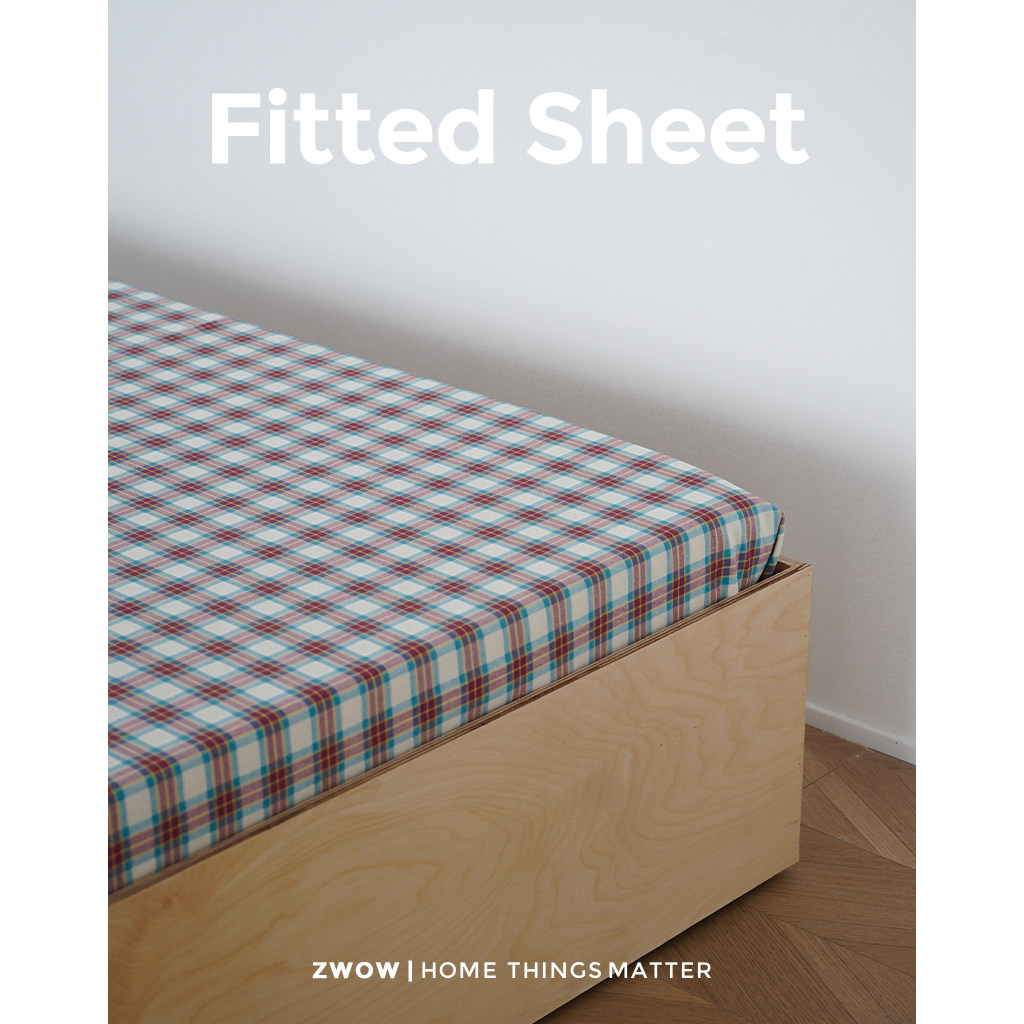 造卧zwow【织物】全棉100纯棉多股色织复古中古风格子纹床笠单品,淘宝优惠券,粉丝福利购,淘宝优惠卷