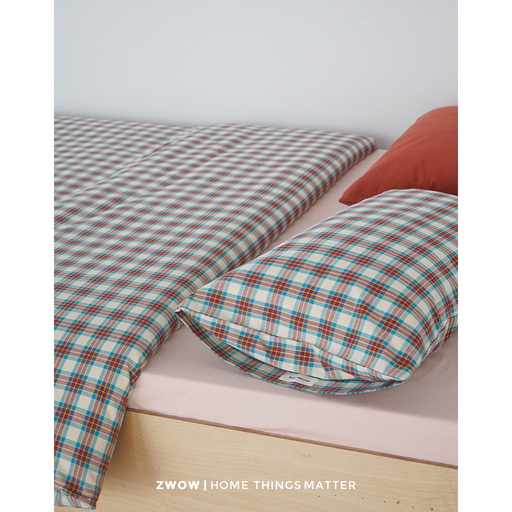 造卧zwow【织物】全棉重磅多股色纱复古中古风格子格纹枕套枕头套,淘宝优惠券,粉丝福利购,淘宝优惠卷