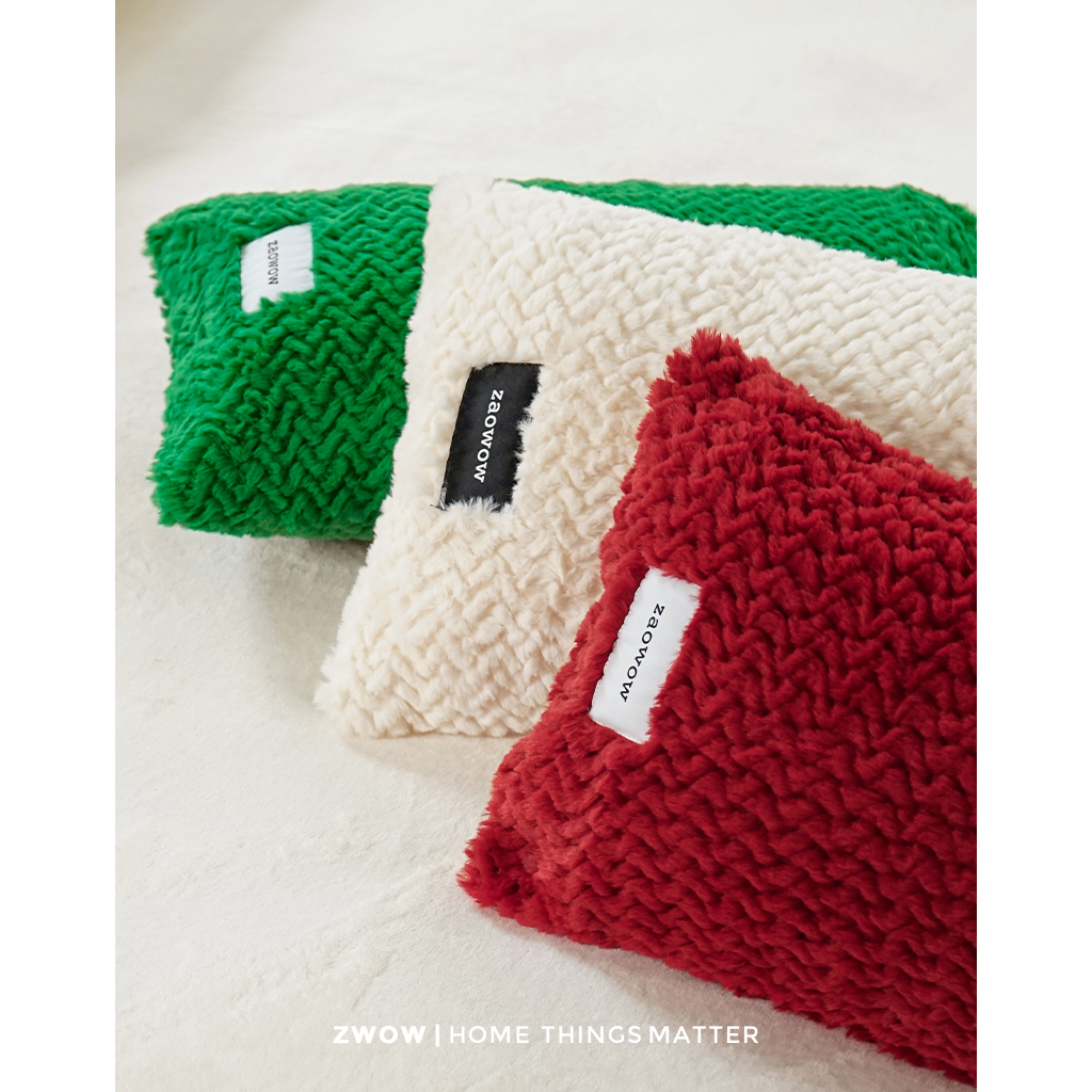 Three-dimensional woven waist pillow for sleeping with imitation rabbit fur