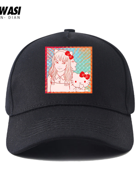 伊藤润二联名Hello Kitty富江周边棒球帽男女夏季日系可爱鸭舌帽