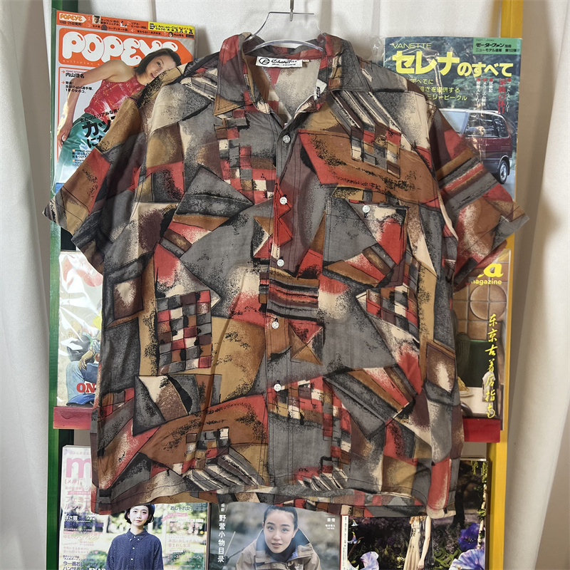 vintage古着沙滩衬衫翻领短袖巴洛克油画复古夏天男女T夏威夷CS23 - 图2