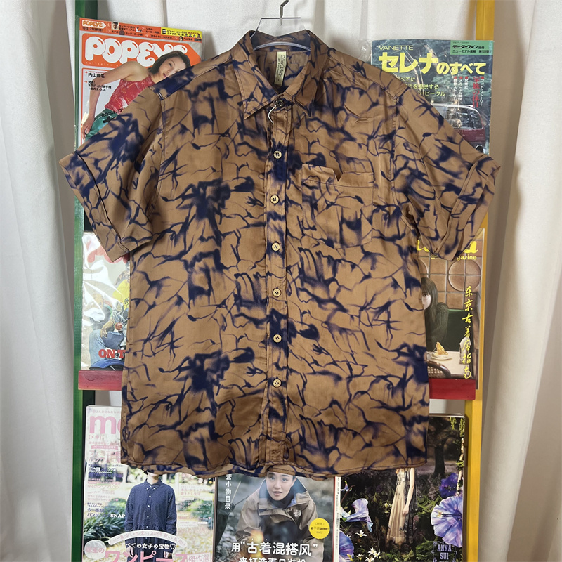 vintage古着沙滩衬衫翻领短袖巴洛克油画复古夏天男女T夏威夷CS23 - 图3