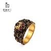 Hengchao Jewelry Blood Thorn Rose Ring Pure Gold 999 Original Design Trendy Brand Black Gold