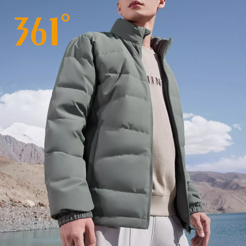 361短款运动羽绒服男女同款户外加绒加厚修身显瘦立领外套棉衣男