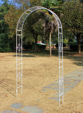 铁艺拱门攀爬支架落地花架花园隔断月季铁线莲爬藤架阳台拱形装饰