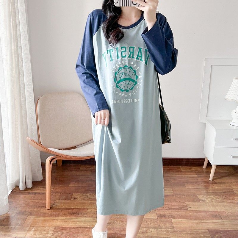 哺乳睡裙秋季外出连衣裙产后长袖月子服喂奶衣春秋纯棉待产T恤裙,淘宝优惠券,粉丝福利购,淘宝优惠卷