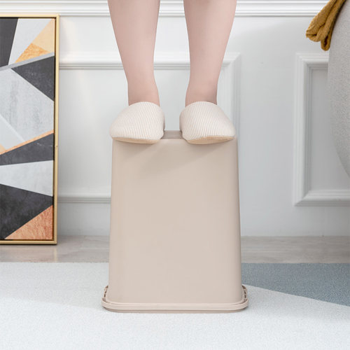 垃圾桶家用带盖厕所卫生间夹缝厨房客厅大垃圾筒摇盖小号桌面纸篓 - 图1