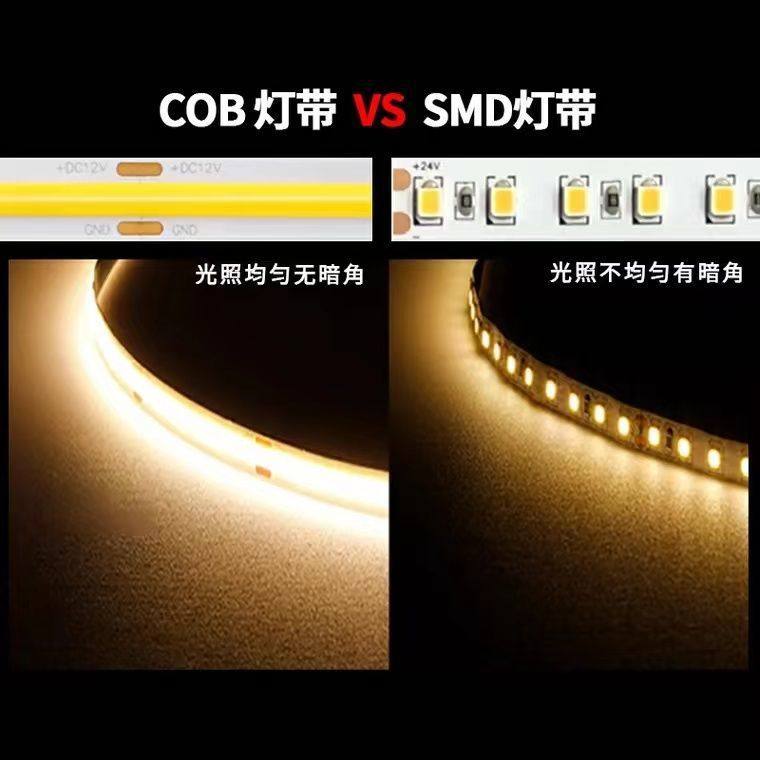 充电人体感应无光斑cob灯带自粘led灯条客厅卧室床头柜镜子氛围灯
