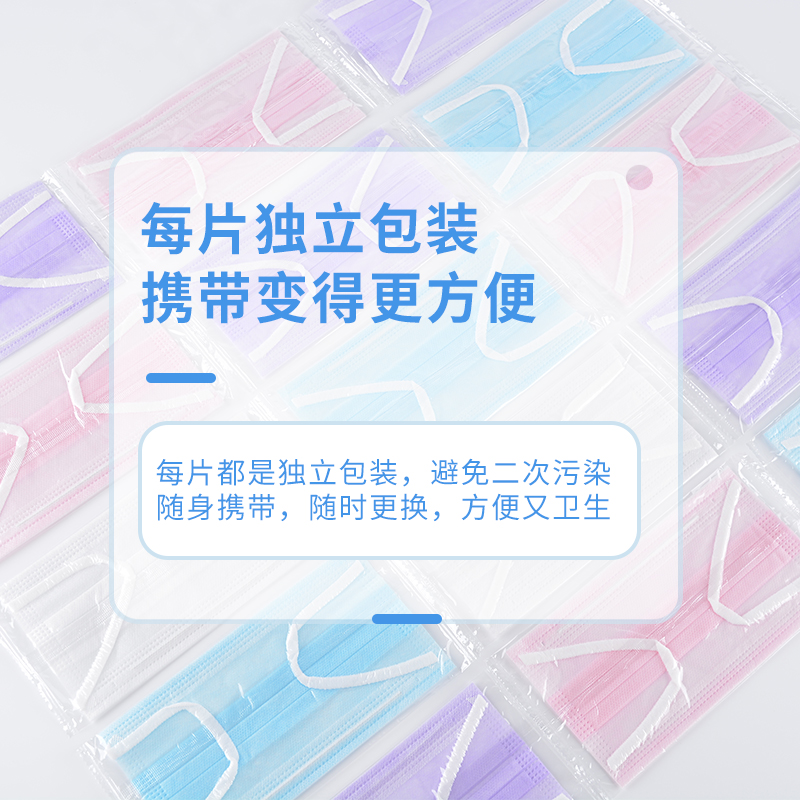 口罩夏季薄款透气女三层二层超薄泡泡纱加宽带不勒耳朵男独立包装-图3