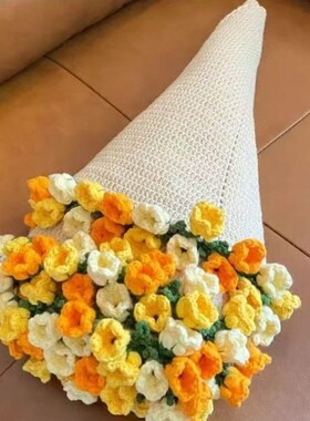 手工玫瑰铃兰花束毛毯diy材料包渐变色创意礼物送女朋友闺蜜
