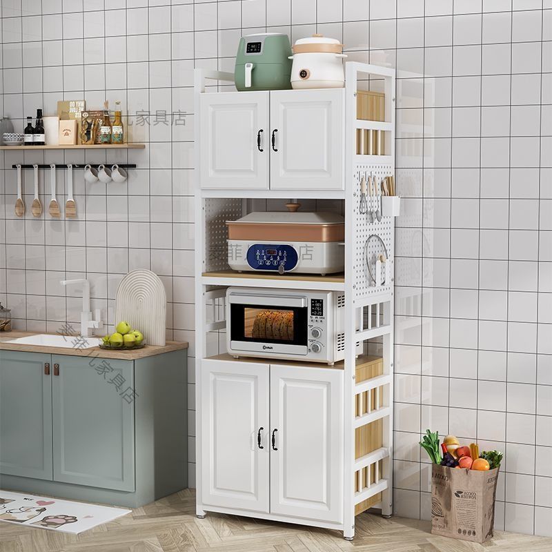 Perforated board kitchen shelf floor-standing multi-layer microwave oven