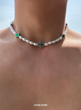 原创设计串珠拼接十字架项链