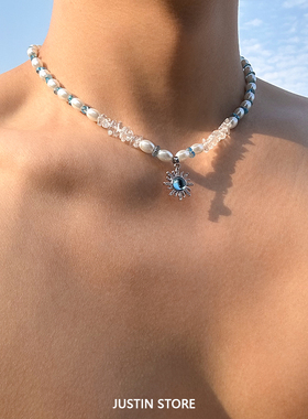 海洋之心珍珠项链天然石串珠男链