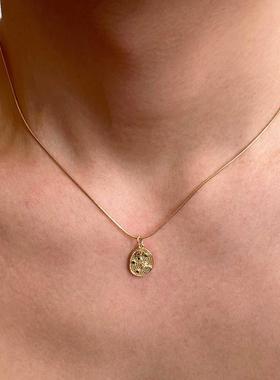 欧美风18K金金色多巴胺钛钢项链