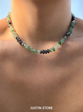 波西米亚不规则水晶项链