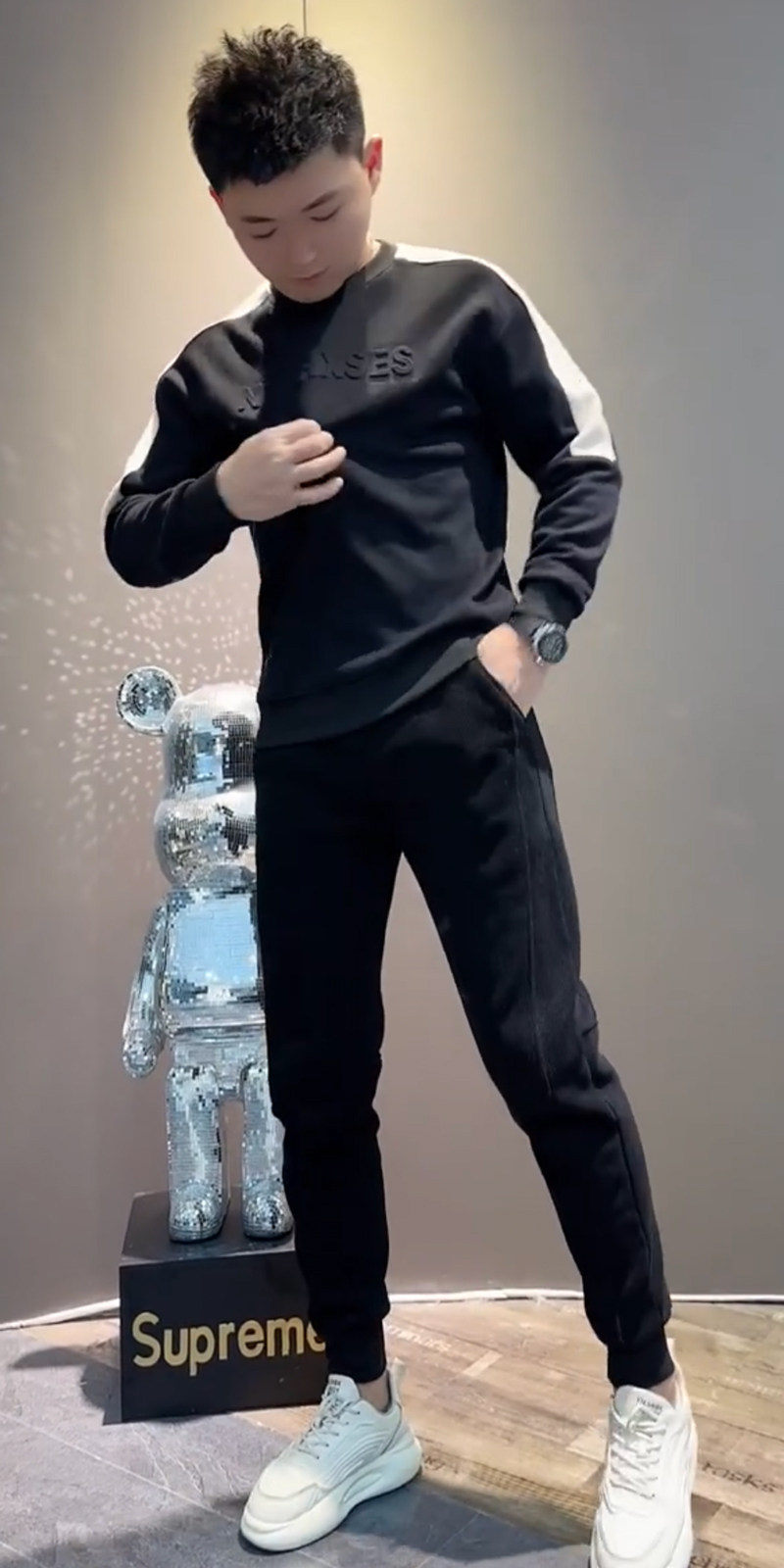 BXBM2025秋冬季新款百搭长袖T恤男士时尚钢印加绒加厚圆领卫衣男,淘宝优惠券,粉丝福利购,淘宝优惠卷