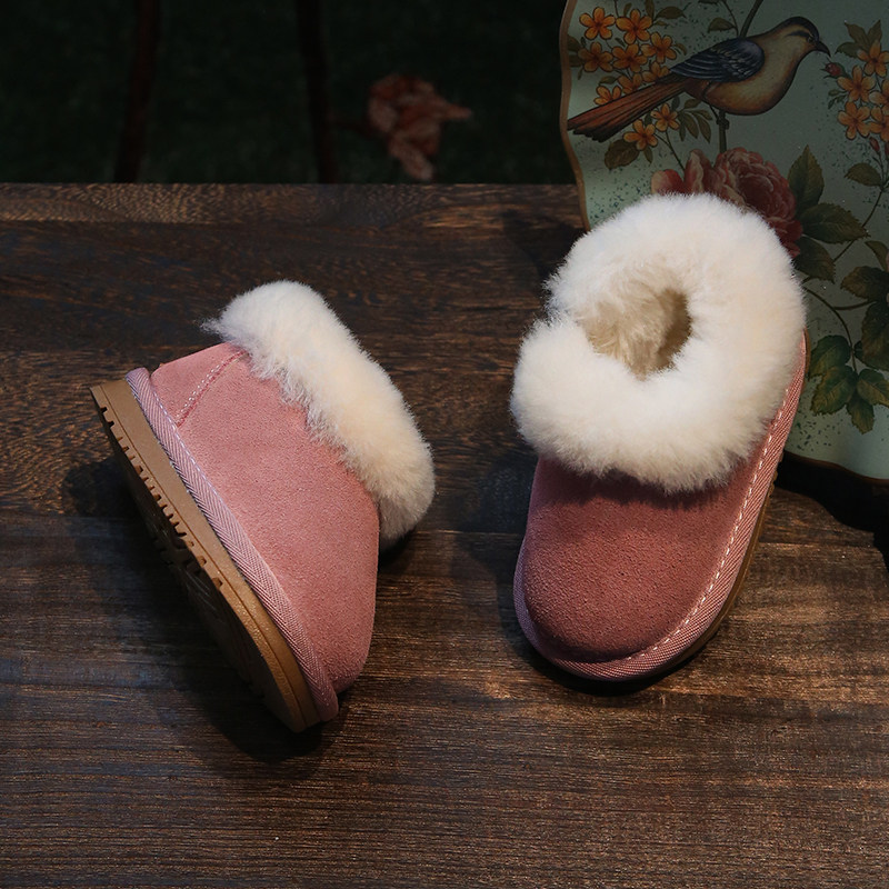 女童雪地靴真皮棉鞋保暖加绒宝宝鞋冬季棉靴美拉德风软底婴儿鞋子,淘宝优惠券,粉丝福利购,淘宝优惠卷