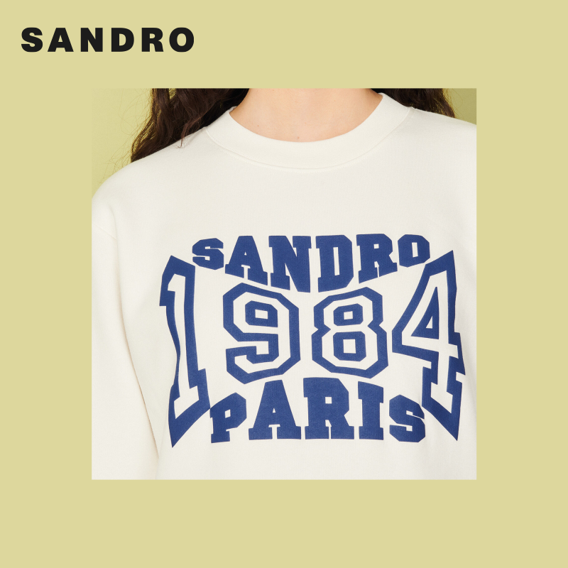 SANDRO Outlet女装春季青春白色撞色学院风针织毛衣SFPSW00445 - 图2