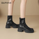 Daphne thick-soled short boots for women pleated stretchy thin boots