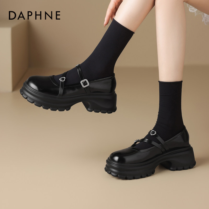 达芙妮厚底玛丽珍女鞋2026新款春季单鞋高跟小皮鞋冬季法式乐福鞋,淘宝优惠券,粉丝福利购,淘宝优惠卷