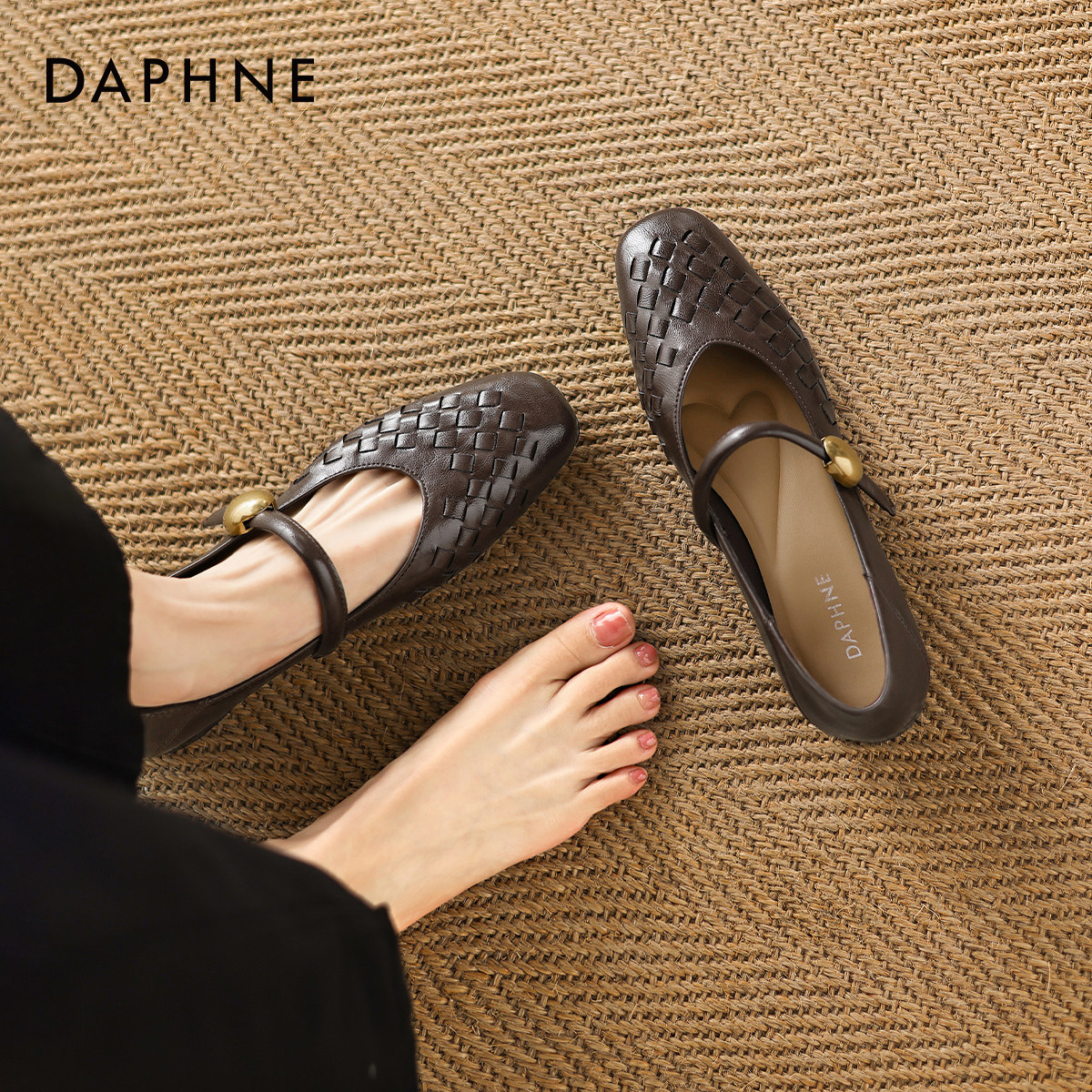 达芙妮法式玛丽珍鞋女2026新款春法式一字扣带小皮鞋平底浅口单鞋,淘宝优惠券,粉丝福利购,淘宝优惠卷