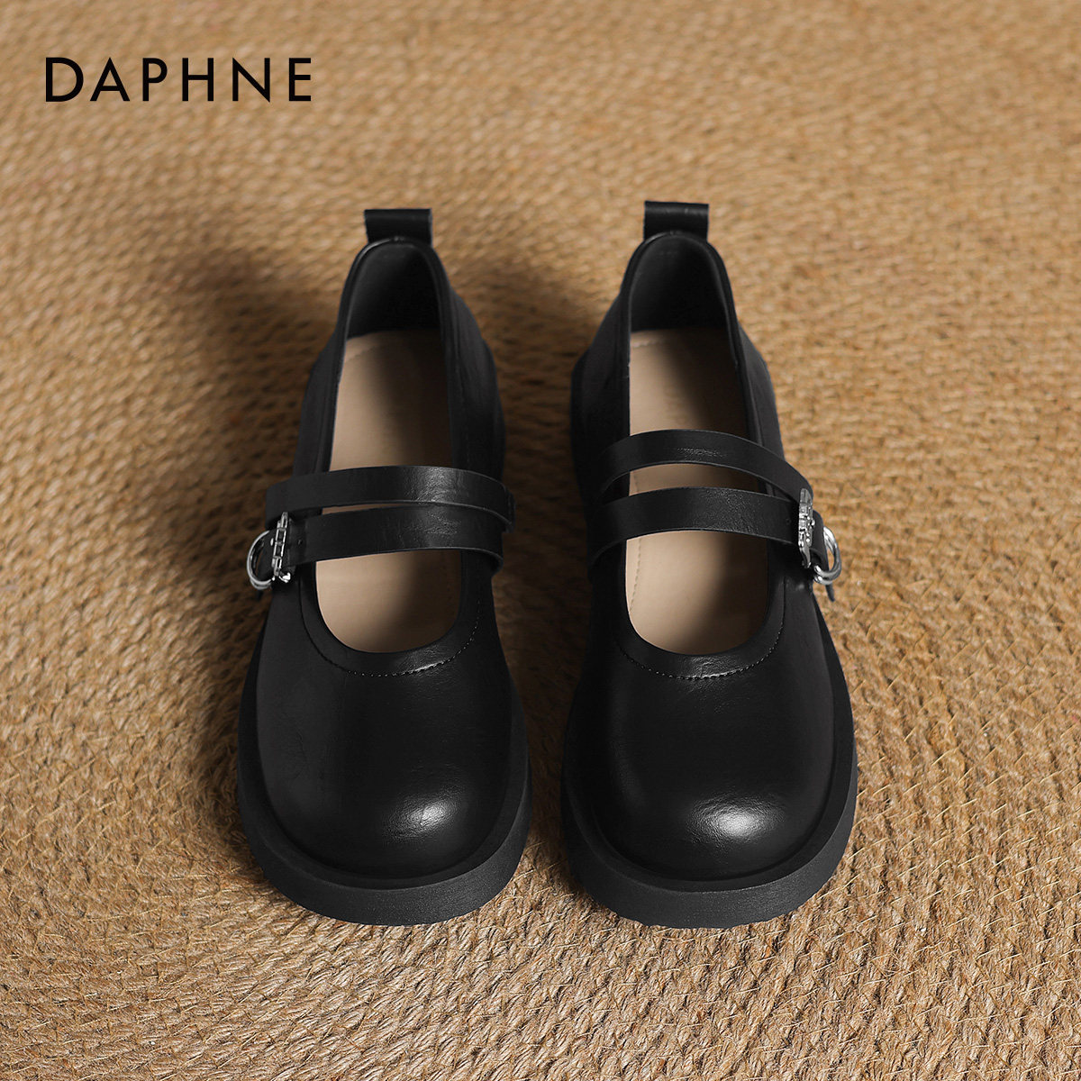 达芙妮厚底玛丽珍女鞋2026新款单鞋女夏季棕色英伦风小皮鞋女乐福,淘宝优惠券,粉丝福利购,淘宝优惠卷