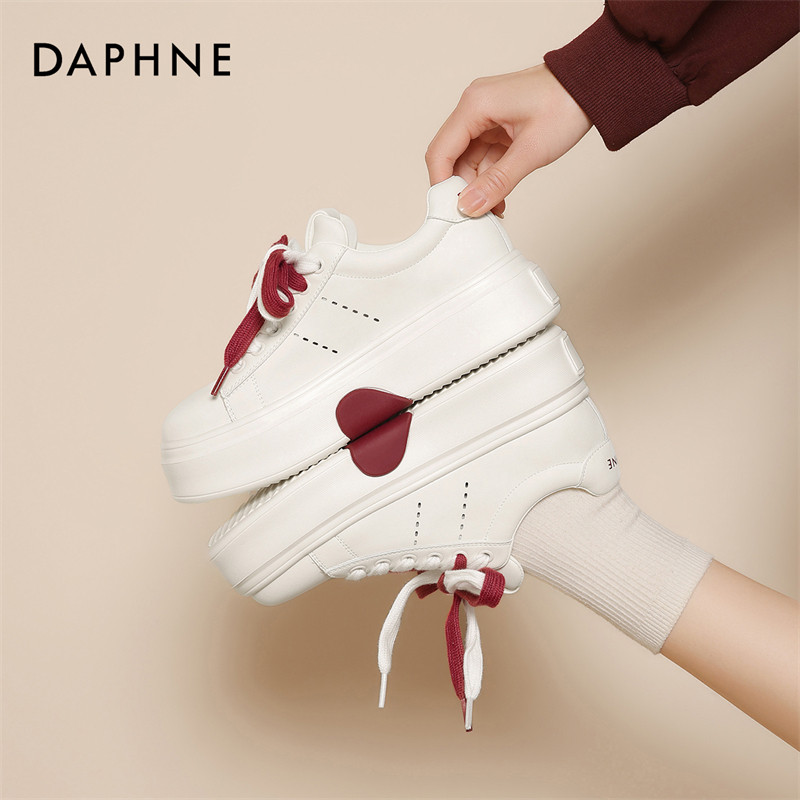 达芙妮厚底小白鞋女2025新款爆款秋季增高板鞋透气拼色休闲鞋子女,淘宝优惠券,粉丝福利购,淘宝优惠卷