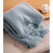 High level sensation super-looking sweater Womens autumn Winter 2023 new Lazy Wind loose with a round collar blue knit cardigan
