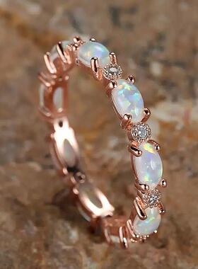 Imitation Opal Promise Rings for Women Statement Finger Acce