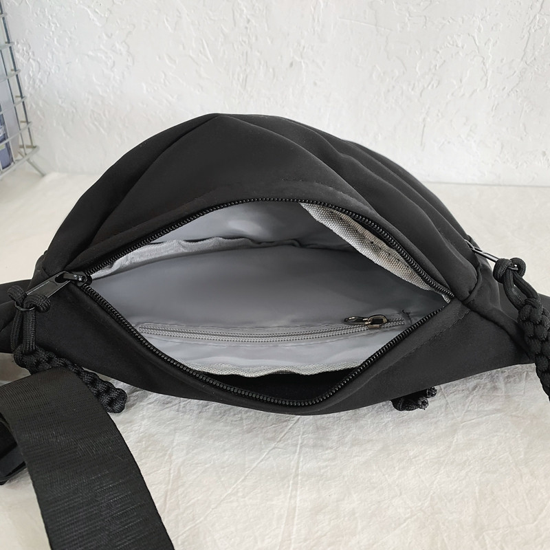 Large-capacity crossbody cycling chest bag for women 2026 new waist bag women's shoulder bag men's sports trendy brand simple solid color