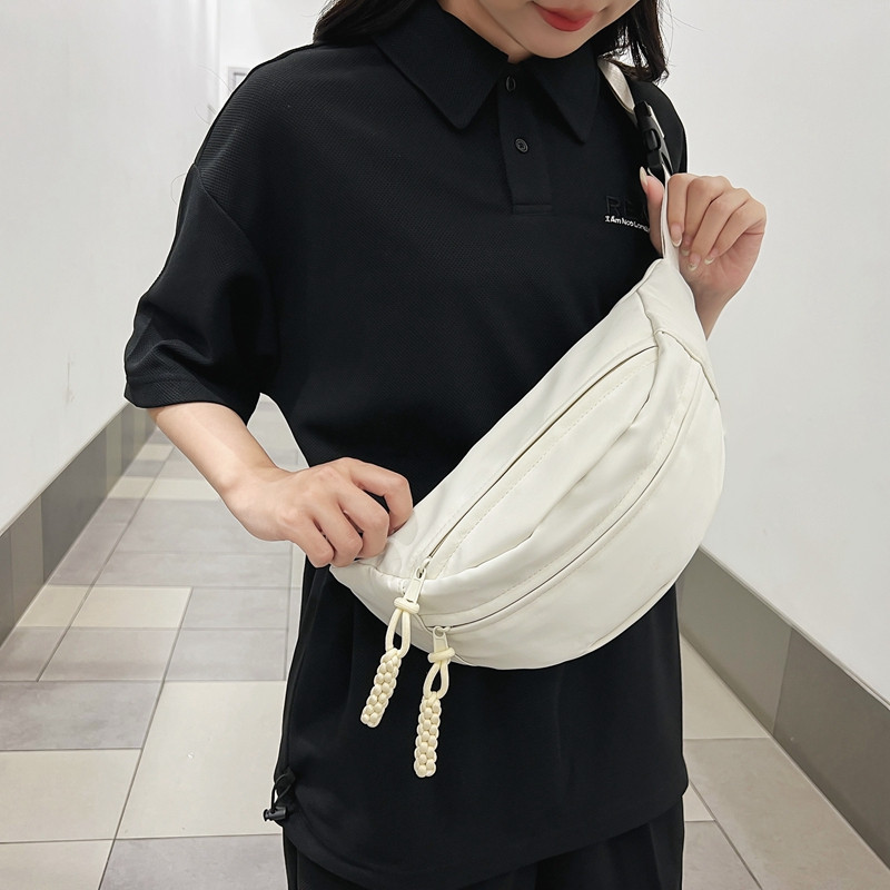 Large-capacity crossbody cycling chest bag for women 2026 new waist bag women's shoulder bag men's sports trendy brand simple solid color
