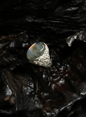 时目造物拉长石戒指小众设计