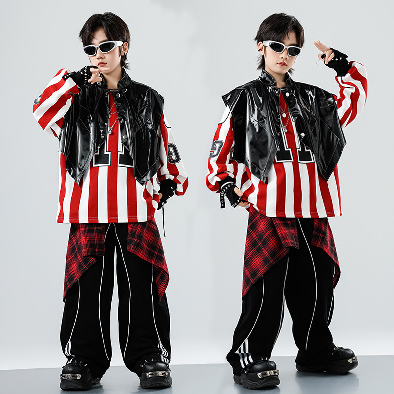 元旦儿童街舞演出服男童hiphop套装酷帅嘻哈少儿炸街架子鼓服装潮,淘宝优惠券,粉丝福利购,淘宝优惠卷