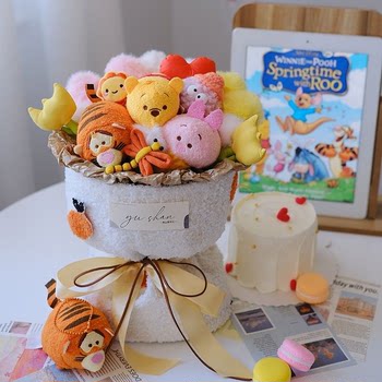 520 Star Delu Disney Cartoon Doll Plush Bouquet ເປັນຂອງຂວັນວັນເກີດແລະຈົບການສຶກສາສໍາລັບແຟນ