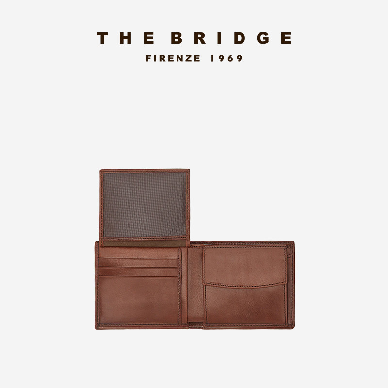 The Bridge/桥牌 STOUO系列男士纯牛皮复古两翻折皮夹,淘宝优惠券,粉丝福利购,淘宝优惠卷